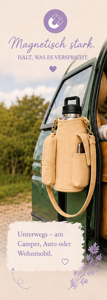Magnetisch stark, hält was es verspricht. Unterwegs am Camper, Auto oder Wohnmobil.